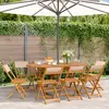 Image de vidaXL Chaises de jardin pliantes lot de 8 beige tissu et bois massif