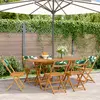 Image de vidaXL Chaises de jardin pliantes lot de 6 vert tissu et bois massif