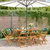 Image de vidaXL Chaises de jardin pliantes lot de 8 vert tissu et bois massif