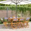 Image de vidaXL Chaises de jardin pliantes lot de 8 tissu et bois massif