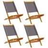 Image de vidaXL Chaises de Jardin Pliantes Lot de 4 Tissu et Bois Massif, siège de Jardin, Chaise de Patio, Chaise à Manger de Jardin, siège d’extérieur