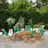 Image de vidaXL Chaises de jardin pliantes lot de 6 vert tissu et bois massif