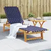 Image de vidaXL Chaises longues et table bleu foncé bois d'acacia solide tissu