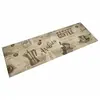 Image de vidaXL Tapis de cuisine lavable imprimé café marron 60x180 cm velours