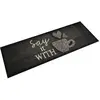 Image de vidaXL Tapis de cuisine lavable imprimé tasse noir 60x180 cm velours