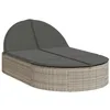 Image de vidaXL Chaise Longue Double avec Coussins Gris Clair résine tressée