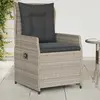 Image de vidaXL Chaises inclinables de jardin lot de2 gris clair résine tressée