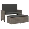 Image de vidaXL Banc de Jardin avec Coussins et Repose-Pied Gris résine tressée, Banc d'extérieur, Banc de Patio, siège de Jardin, Banc de Parc