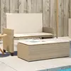 Image de vidaXL Banc de jardin et coussins et repose-pied beige résine tressée