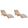 Image de vidaXL Lot de 2 Chaises Longues avec Coussins, Bain de Soleil, Transat de Terrasse, Siège de Jardin Patio Extérieur, Taupe Bois Massif Acacia