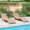 Image de vidaXL Chaises longues avec coussins lot de 2 taupe bois massif acacia
