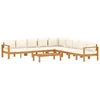 Image de vidaXL Salon de Jardin avec Coussins 6 pcs Bois d'acacia Solide, Ensemble de canapés d'extérieur, canapé modulable, canapé de Jardin en Bois