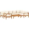 Image de vidaXL Salon de Jardin avec Coussins 6 pcs Bois d'acacia Solide, Ensemble de canapés d'extérieur, canapé modulable, canapé de Jardin en Bois