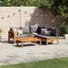 Image de vidaXL Salon de jardin avec coussins 4 pcs bois d'acacia massif