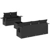 Image de vidaXL Salon de Jardin avec Coussins 6 pcs, Canapés de Terrasse, Ensemble de Meubles de Patio, Mobilier d'Extérieur, Noir Résine Tressée