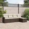 Image de vidaXL Salon de jardin avec coussins 5 pcs marron résine tressée