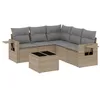 Image de vidaXL Salon de Jardin avec Coussins 6 pcs Beige résine tressée