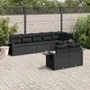 Image de vidaXL Salon de jardin 8 pcs avec coussins noir résine tressée