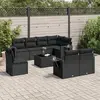 Image de vidaXL Salon de jardin 9 pcs avec coussins noir résine tressée