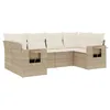 Image de vidaXL Salon de Jardin avec Coussins 6 pcs, Canapés de Terrasse, Ensemble de Meubles de Patio, Mobilier d'Extérieur, Beige Résine Tressée