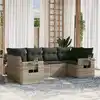 Image de vidaXL Salon de jardin 6 pcs avec coussins gris clair résine tressée