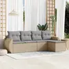 Image de vidaXL Salon de jardin avec coussins 5 pcs beige résine tressée