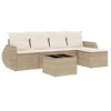 Image de vidaXL Salon de Jardin avec Coussins 6 pcs, Canapés de Terrasse, Ensemble de Meubles de Patio, Mobilier d'Extérieur, Beige Résine Tressée