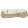 Image de vidaXL Salon de Jardin avec Coussins 5 pcs Beige résine tressée