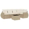 Image de vidaXL Salon de Jardin avec Coussins 6 pcs, Canapés de Terrasse, Ensemble de Meubles de Patio, Mobilier d'Extérieur, Beige Résine Tressée