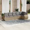 Image de vidaXL Salon de jardin avec coussins 6 pcs beige résine tressée