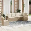 Image de vidaXL Salon de jardin avec coussins 6 pcs beige résine tressée