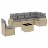 Image de vidaXL Salon de Jardin avec Coussins 7 pcs, Canapés de Terrasse, Ensemble de Meubles de Patio, Mobilier d'Extérieur, Beige Résine Tressée