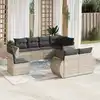 Image de vidaXL Salon de jardin 8 pcs avec coussins gris clair résine tressée