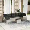 Image de vidaXL Salon de jardin 8 pcs avec coussins gris clair résine tressée