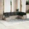 Image de vidaXL Salon de jardin 8 pcs avec coussins gris clair résine tressée
