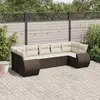 Image de vidaXL Salon de jardin avec coussins 7 pcs marron résine tressée