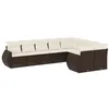 Image de vidaXL Salon de Jardin avec Coussins 9 pcs, Canapés avec Dossier, Ensemble de Meubles, Mobilier de Terrasse Patio, Marron Résine Tressée
