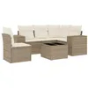 Image de vidaXL Salon de Jardin avec Coussins 6 pcs, Canapés de Terrasse, Ensemble de Meubles de Patio, Mobilier d'Extérieur, Beige Résine Tressée