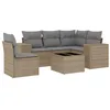 Image de vidaXL Salon de Jardin avec Coussins 6 pcs, Canapés de Terrasse, Ensemble de Meubles de Patio, Mobilier d'Extérieur, Beige Résine Tressée