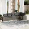 Image de vidaXL Salon de jardin 6 pcs avec coussins gris résine tressée