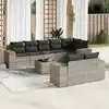 Image de vidaXL Salon de jardin 9 pcs avec coussins gris clair résine tressée