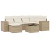 Image de vidaXL Salon de Jardin avec Coussins 7 pcs Beige résine tressée
