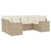 Image de vidaXL Salon de Jardin avec Coussins 6 pcs, Canapés de Terrasse, Ensemble de Meubles de Patio, Mobilier d'Extérieur, Beige Résine Tressée