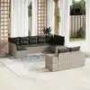Image de vidaXL Salon de jardin 9 pcs avec coussins gris clair résine tressée