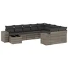 Image de vidaXL Salon de Jardin avec Coussins 10 pcs, Canapés de Terrasse, Ensemble de Meubles de Patio, Mobilier d'Extérieur, Gris Résine Tressée
