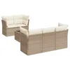 Image de vidaXL Salon de Jardin avec Coussins 6 pcs Beige résine tressée