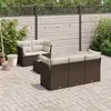 Image de vidaXL Salon de jardin avec coussins 6 pcs marron résine tressée