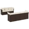 Image de vidaXL Salon de Jardin avec Coussins 8 pcs, Canapés avec Pieds Réglables, Ensemble de Meubles d'Extérieur Patio Terrasse, Moderne, Marron Résine Tressée
