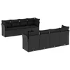 Image de vidaXL Salon de Jardin avec Coussins 9 pcs, Canapés avec Pieds Réglables, Ensemble de Meubles d'Extérieur Patio Terrasse, Moderne, Noir Résine Tressée