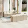 Image de vidaXL Salon de jardin avec coussins 9 pcs beige résine tressée